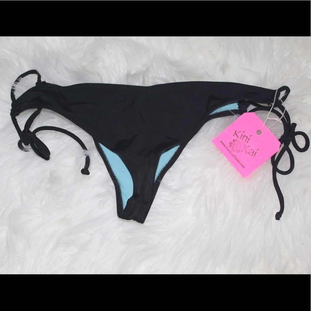 Kini Kai Sport Black Brazilian Double-tie bikini bottom (only)